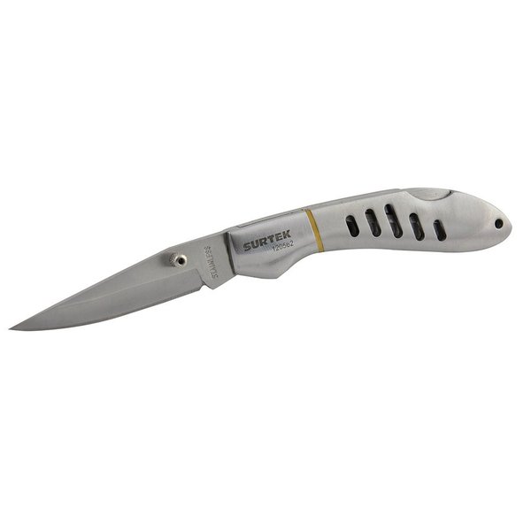 Surtek Folding Knife With Stainless Steel Handle 1 Blade 120562